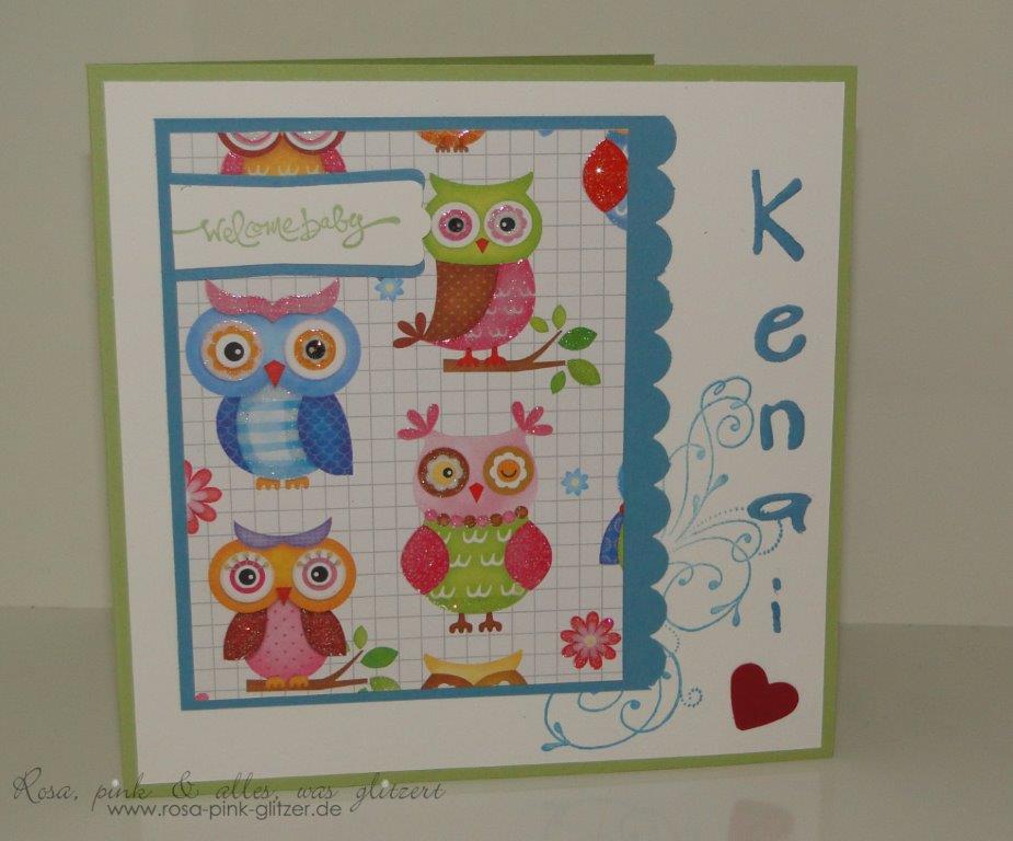 stampin up landshut - babykarte Junge Eulen