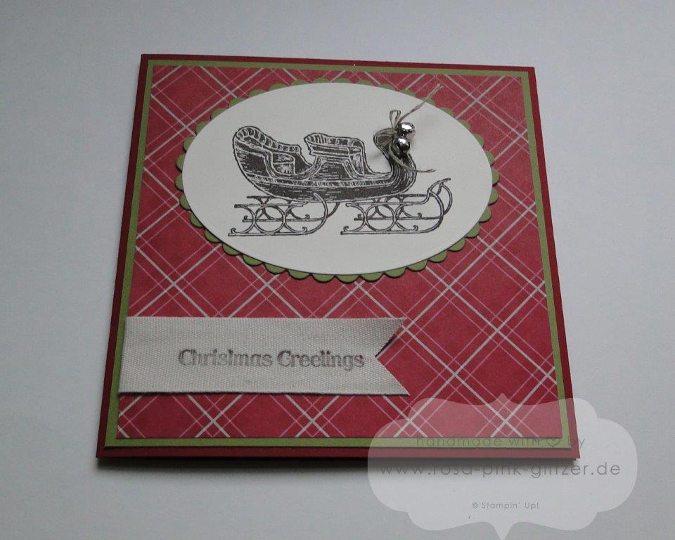 Stampin up Landshut - Open Sleigh Weihnachtskarte Jingle Bells