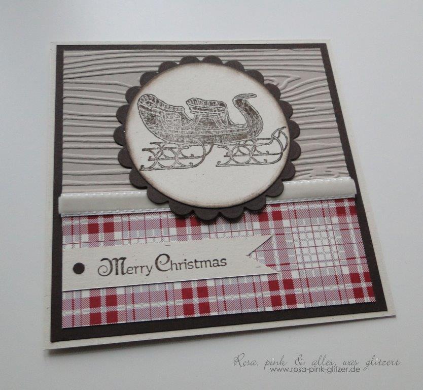 stampin up landshut - weihnachtskarte - open sleigh