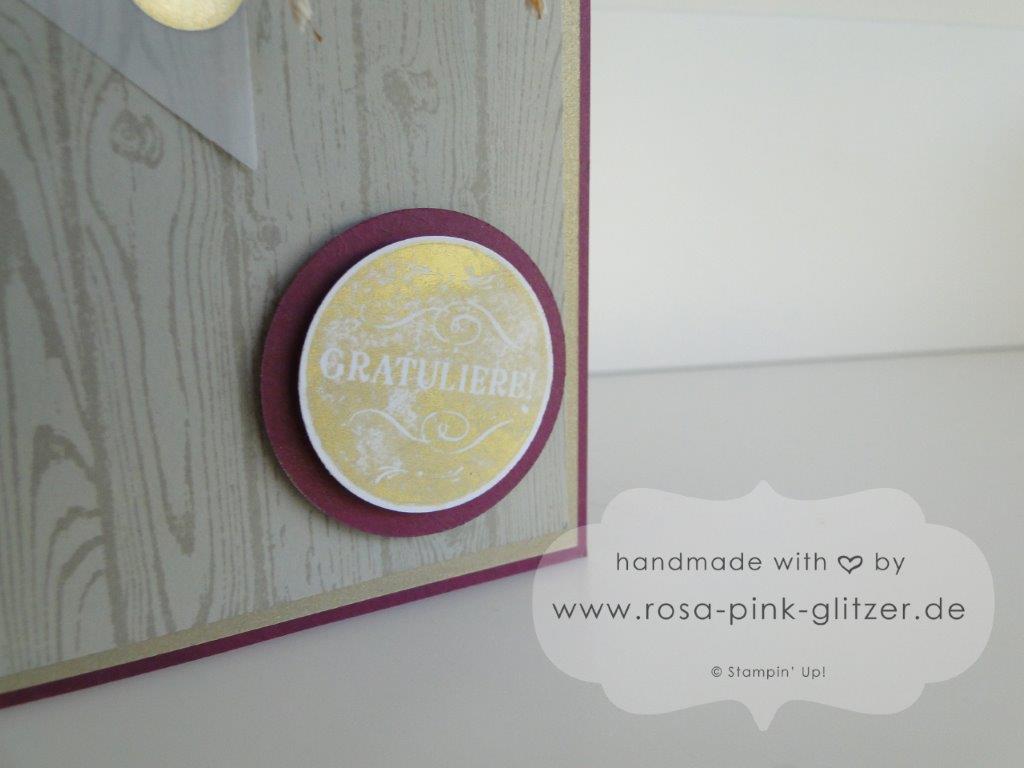 Stampin up Landshut - Glückwunschkarte Gratulation Holzoptik 2