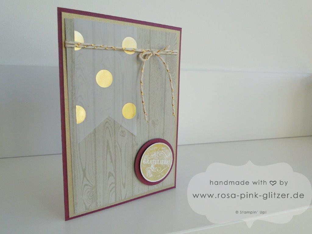 Stampin up Landshut - Glückwunschkarte Gratulation Holzoptik 3