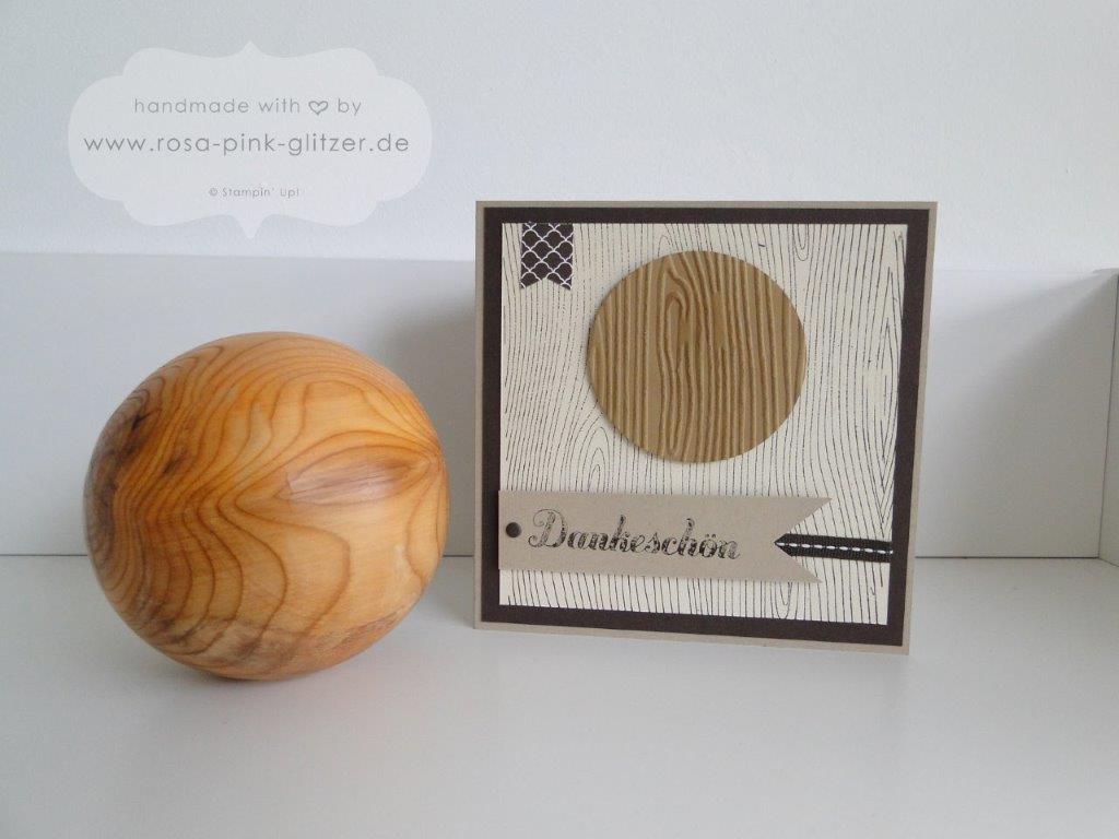 Stampin up Landshut - Dankeskarte in Holzoptik 2