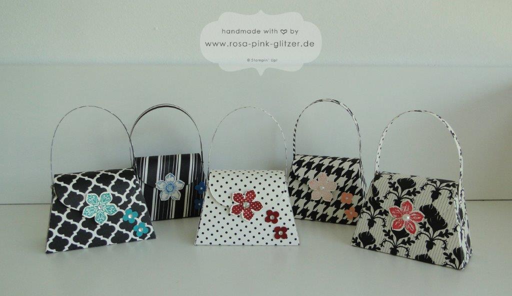 Stampin up Landshut - Handtäschchen in Vanilla Pur und schwarz 1