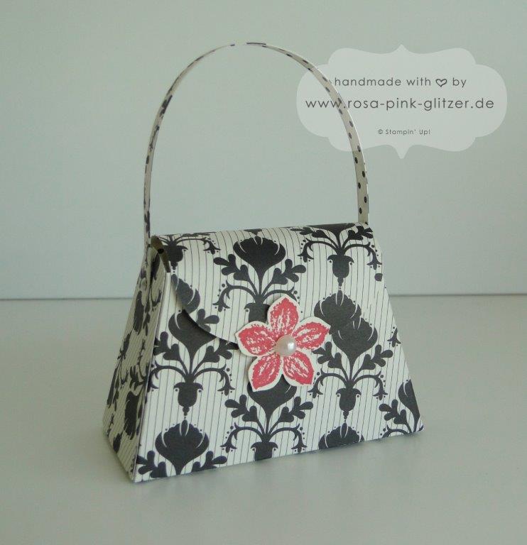 Stampin up Landshut - Handtäschchen in Vanilla Pur und schwarz 2
