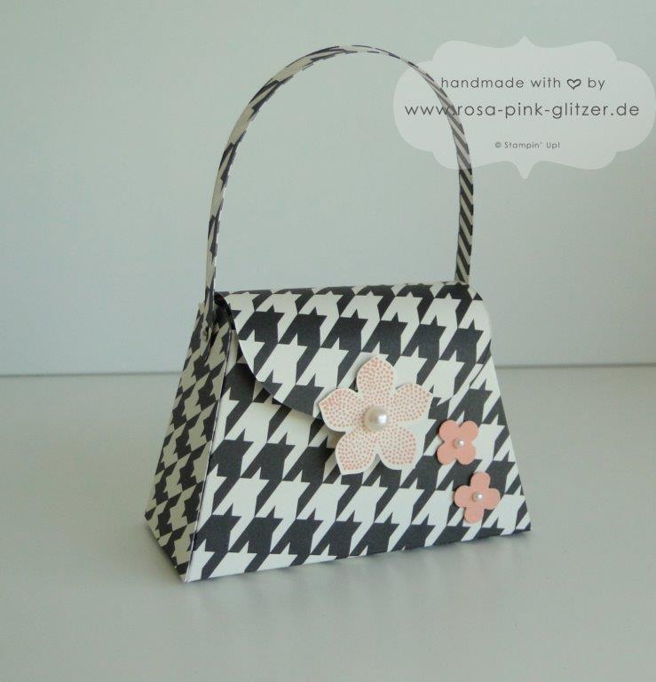 Stampin up Landshut - Handtäschchen in Vanilla Pur und schwarz 4