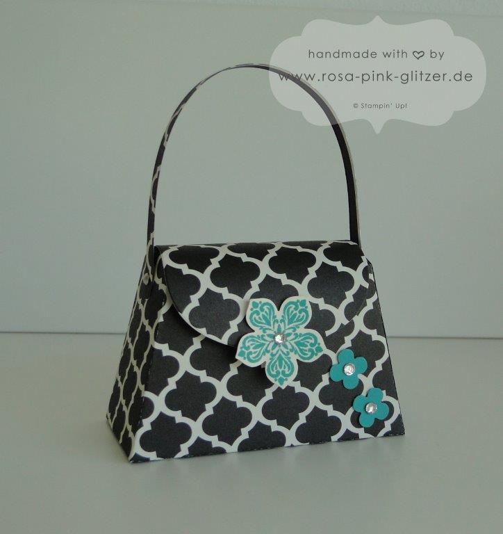 Stampin up Landshut - Handtäschchen in Vanilla Pur und schwarz 5