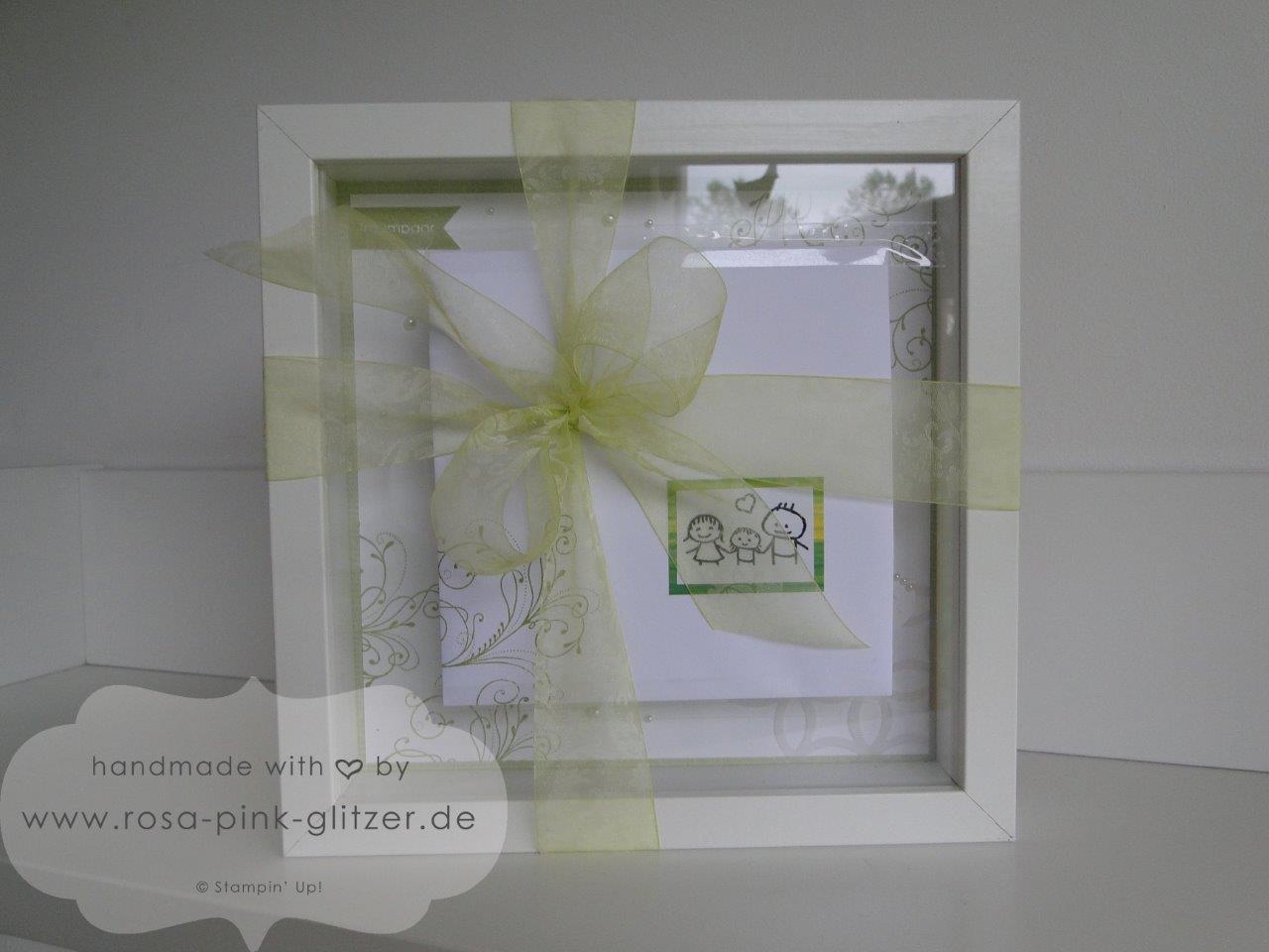 Stampin up Landshut - Hochzeitskarte und Hochzeitsrahmen Grün Weiß 6