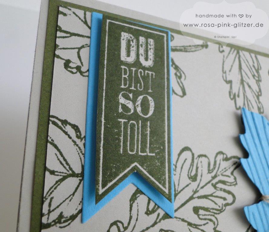 Stampin up Landshut - Herbstkarte Moosgrün Türkis 3