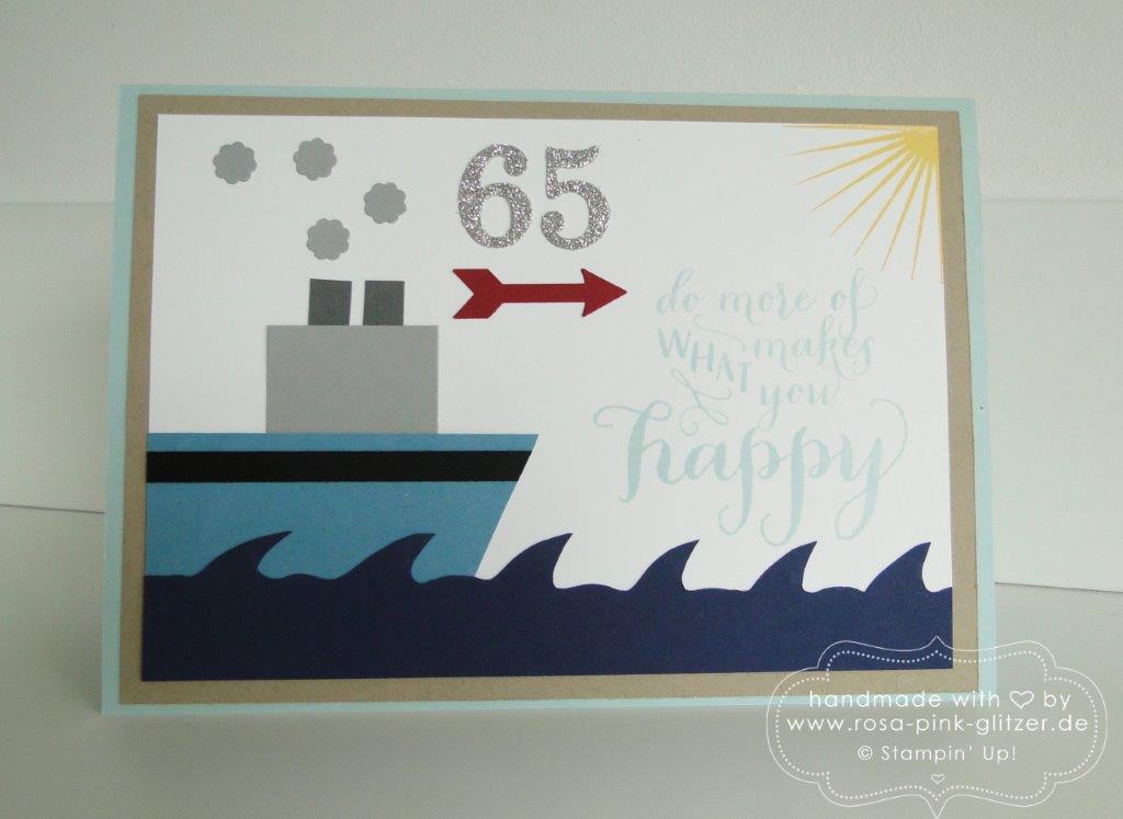 Stampin up Landshut - Karte Rente 65 Donauhafen 1