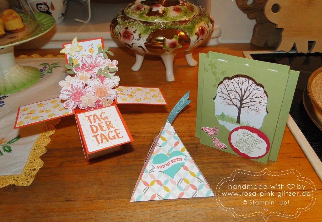 Stampin up Landshut - Workshop Tina Card-in-a-box Windowcard Dreiecksbox 6