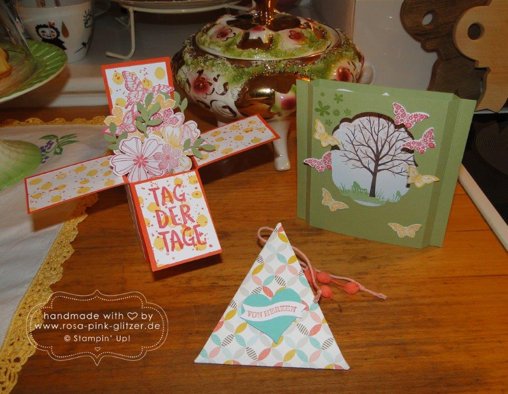 Stampin up Landshut - Workshop Tina Card-in-a-box Windowcard Dreiecksbox 7