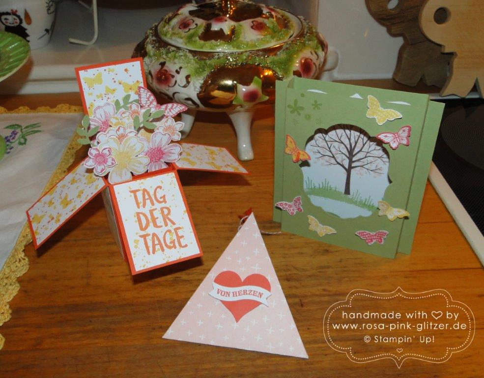 Stampin up Landshut - Workshop Tina Card-in-a-box Windowcard Dreiecksbox 8