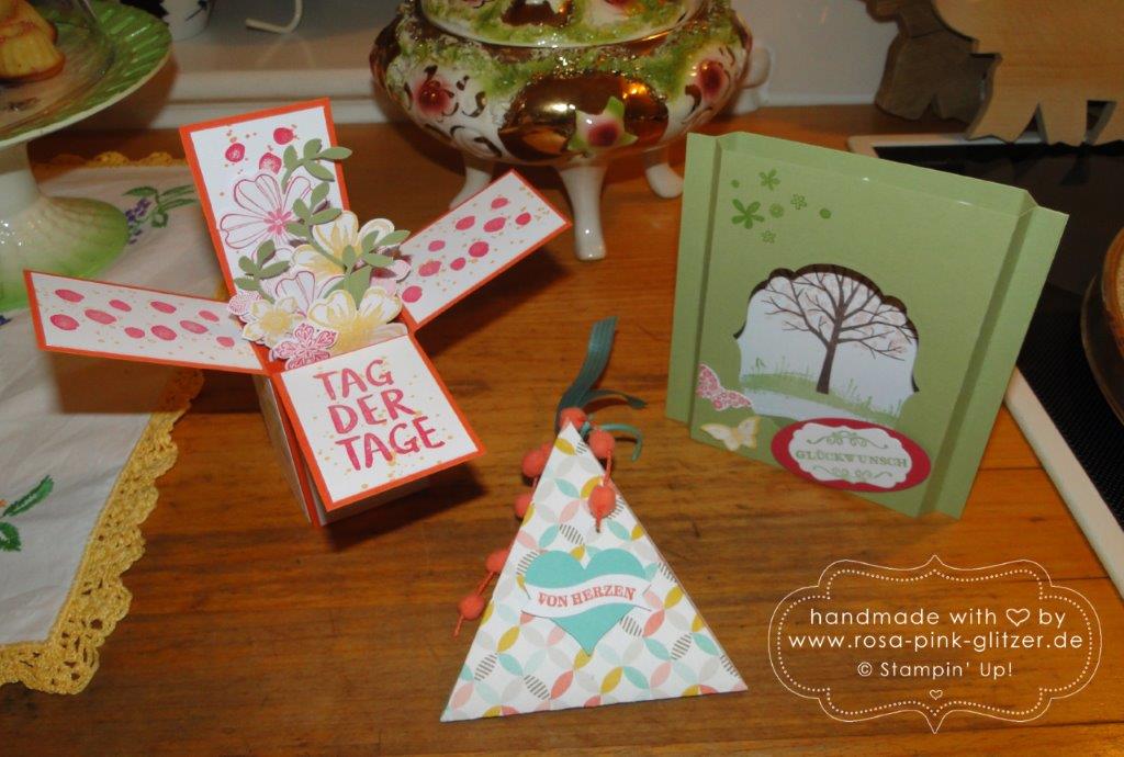 Stampin up Landshut - Workshop Tina Card-in-a-box Windowcard Dreiecksbox 9