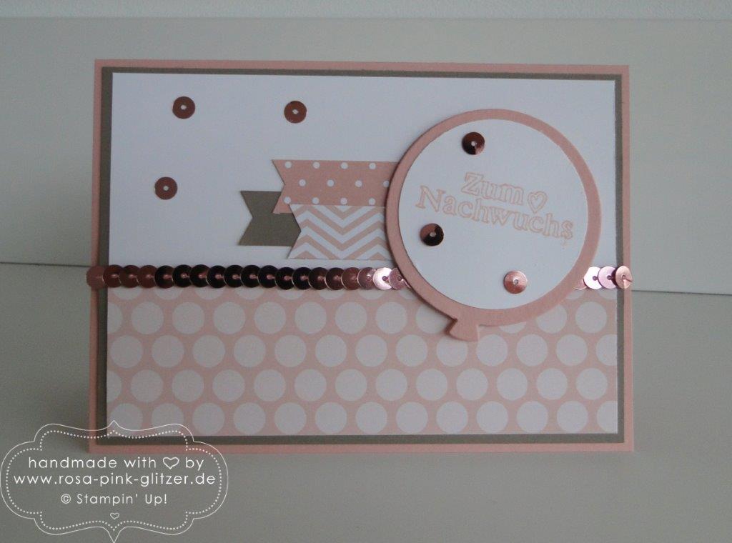 Stampin up Landshut - Babykarte Kirschblüte Zum Nachwuchs 1