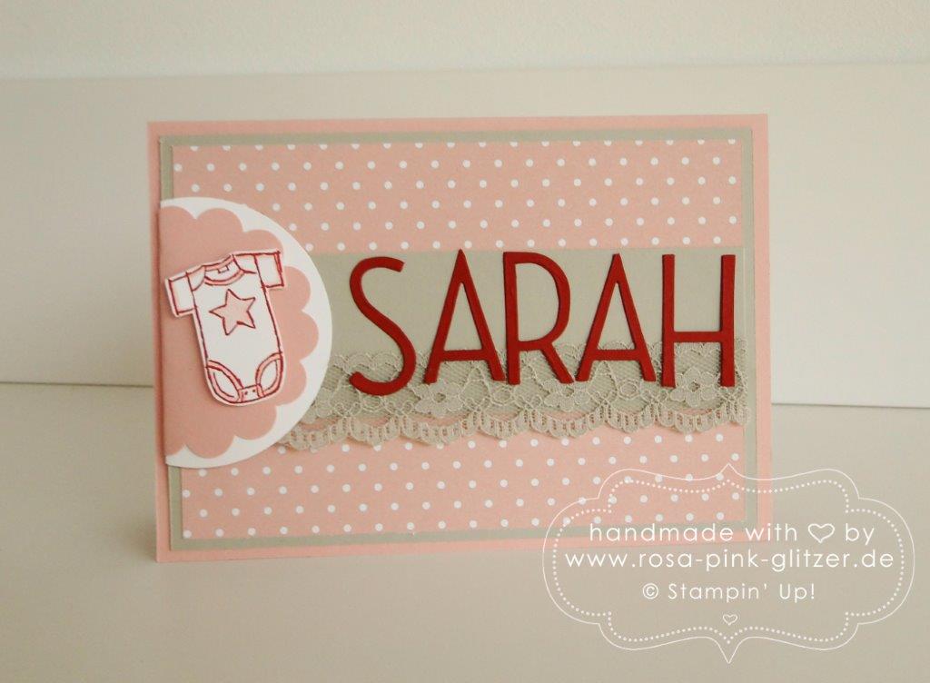 Stampin up Landshut - Babykarte Sarah Geburtstagschallenge 2