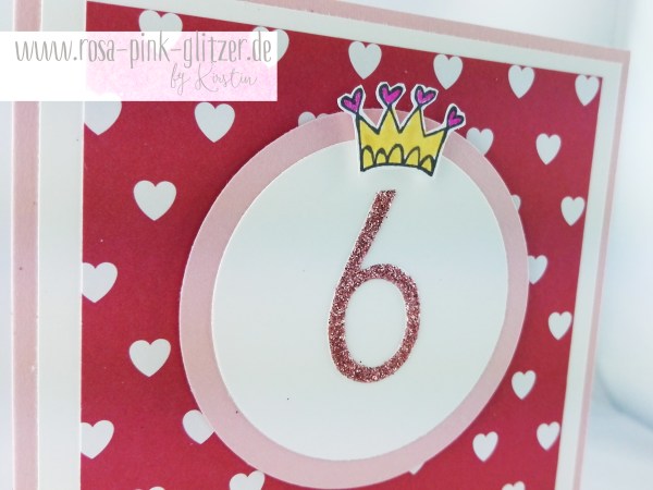 Stampin up Landshut - rosa-pink-glitzer Prinzessinnenkarte für Lea 4