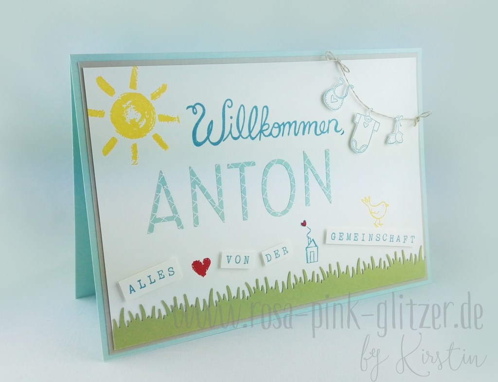 Stampin up Landshut - Babykarte Willkommen Anton 1