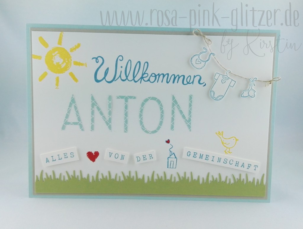 Stampin up Landshut - Babykarte Willkommen Anton 2