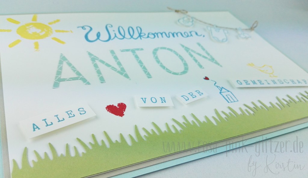 Stampin up Landshut - Babykarte Willkommen Anton 5