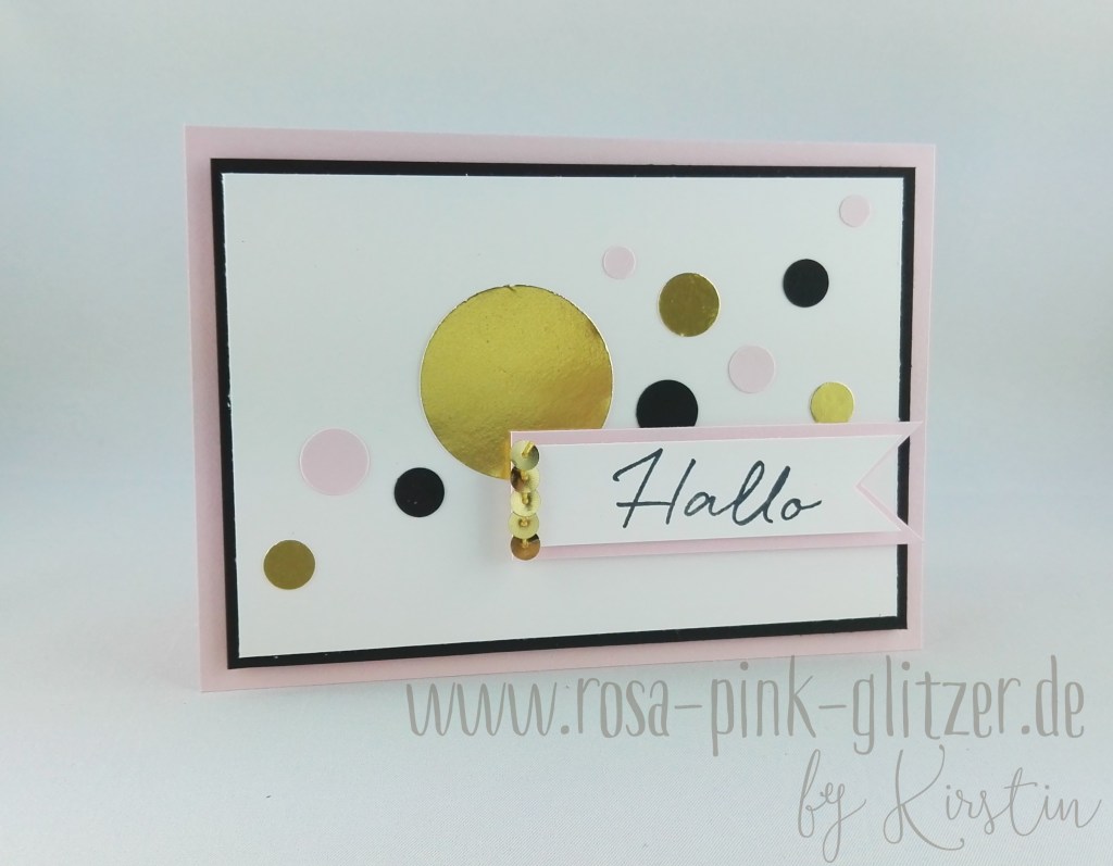 Stampin up Landshut - Malerische Grüße gold rose schwarz 1