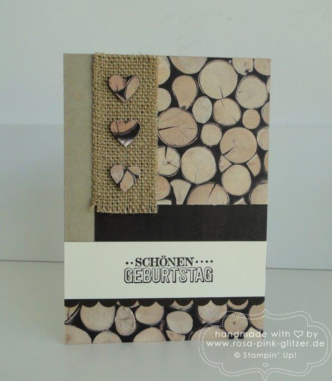 Stampin up Landshut - Männerkarte Holz 1