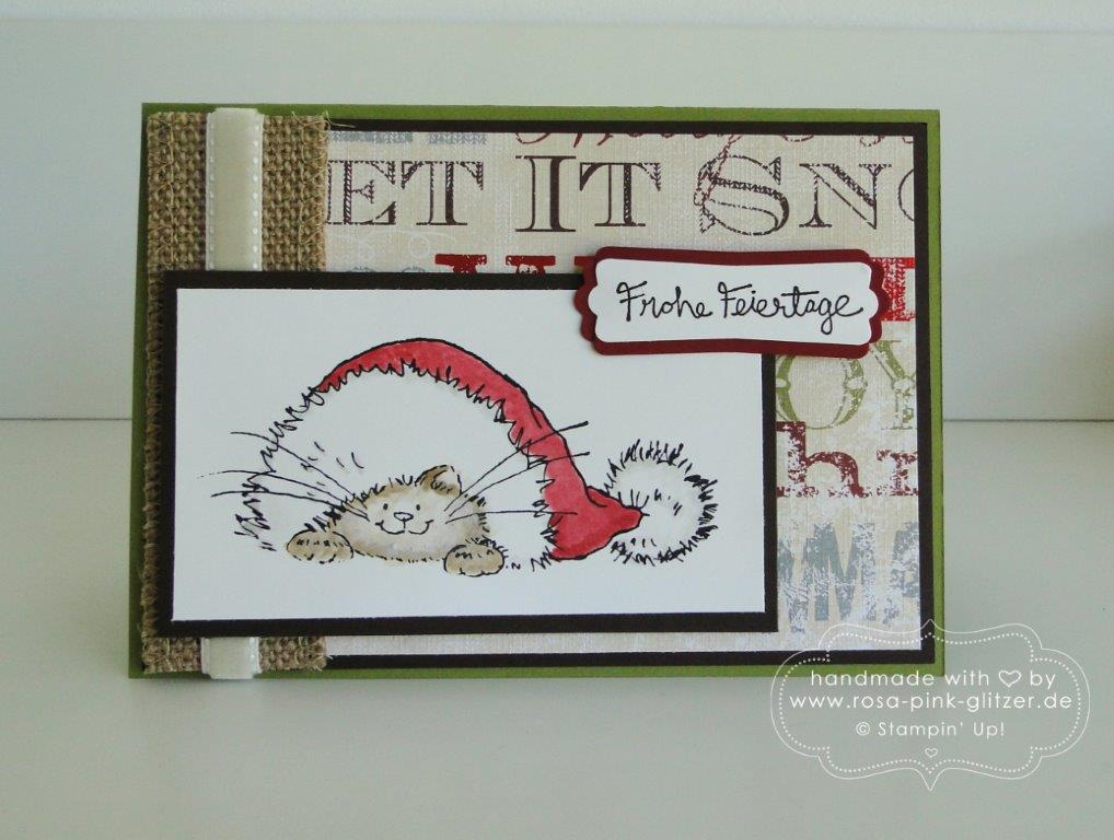 Stampin up Landshut - Weihnachtskarte Gesammelte Grüße Penny Black 1