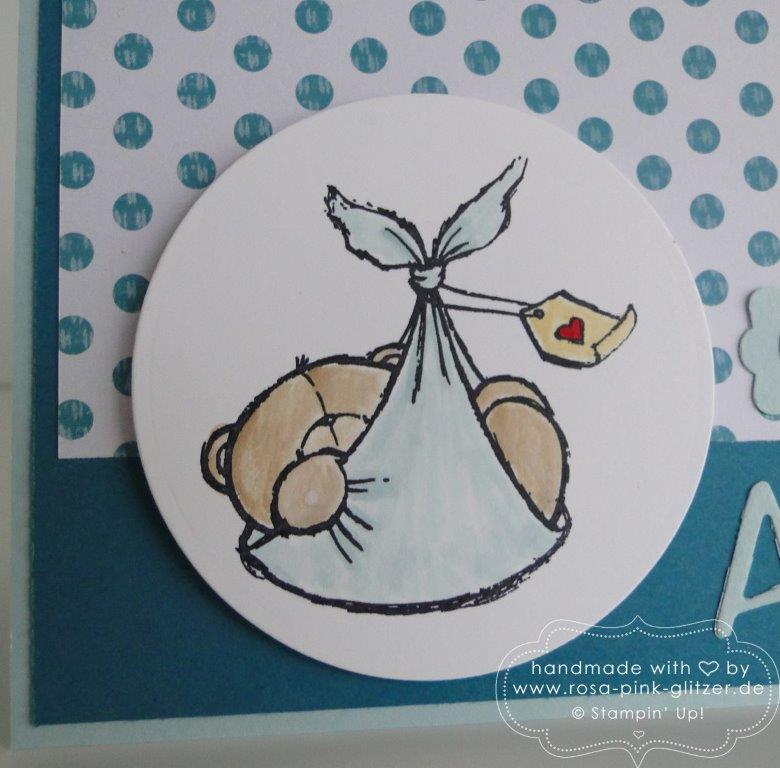 Stampin up Landshut - Babykarte Anton mit Bär 2