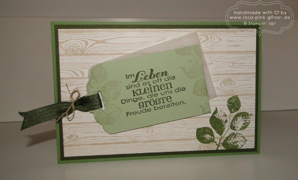 Stampin up Landshut - Hardwood Männerkarte grün imc 1