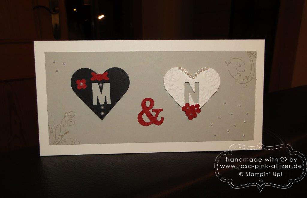 Stampin up Landshut - Hochzeitskarte mit Herz