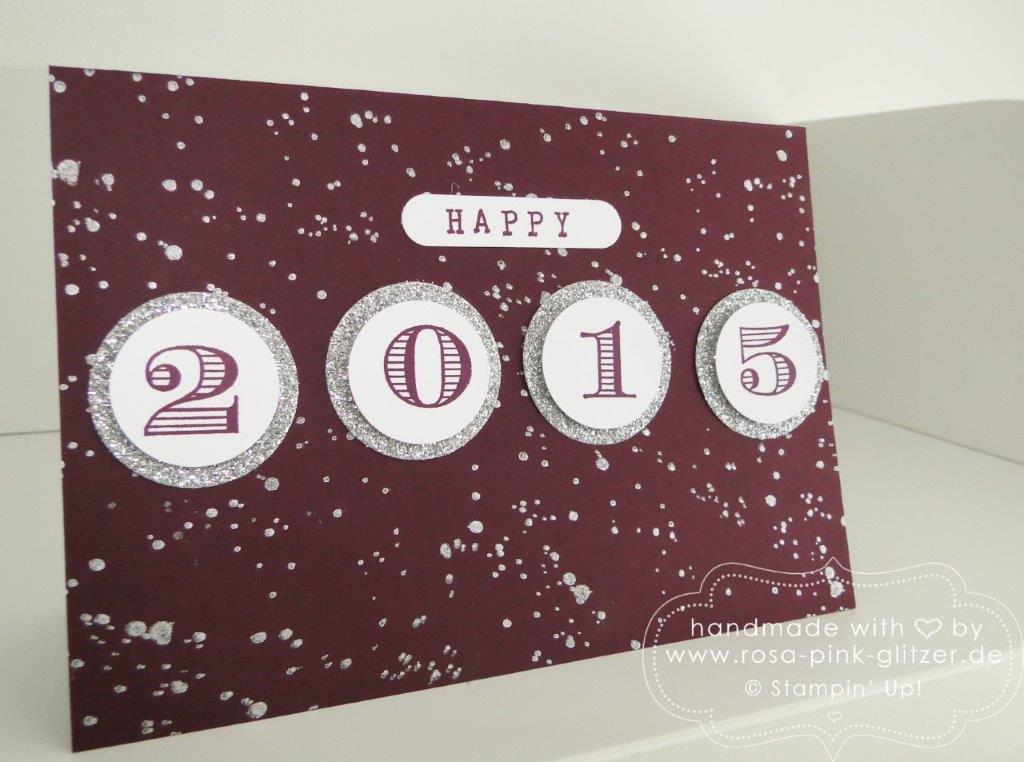 Stampin up Landshut - Karte Silvester Neujahr 2015 brombeermousse