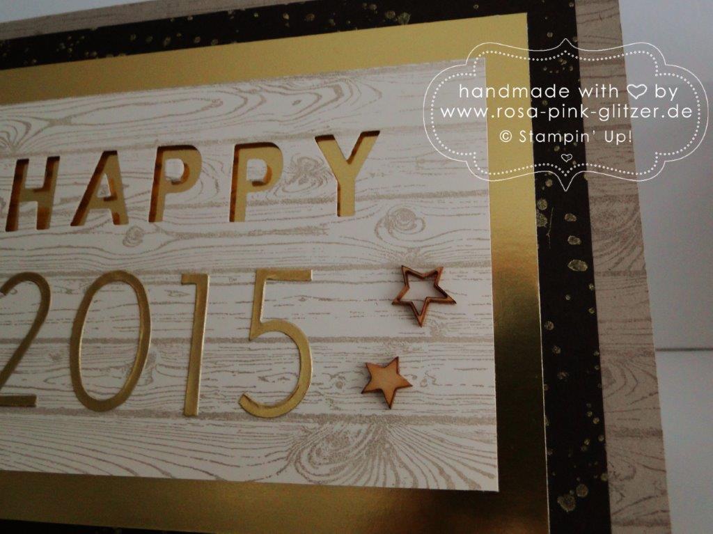 Stampin up Landshut - Karte Silvester Neujahr 2015 rustikal Hardwood 3