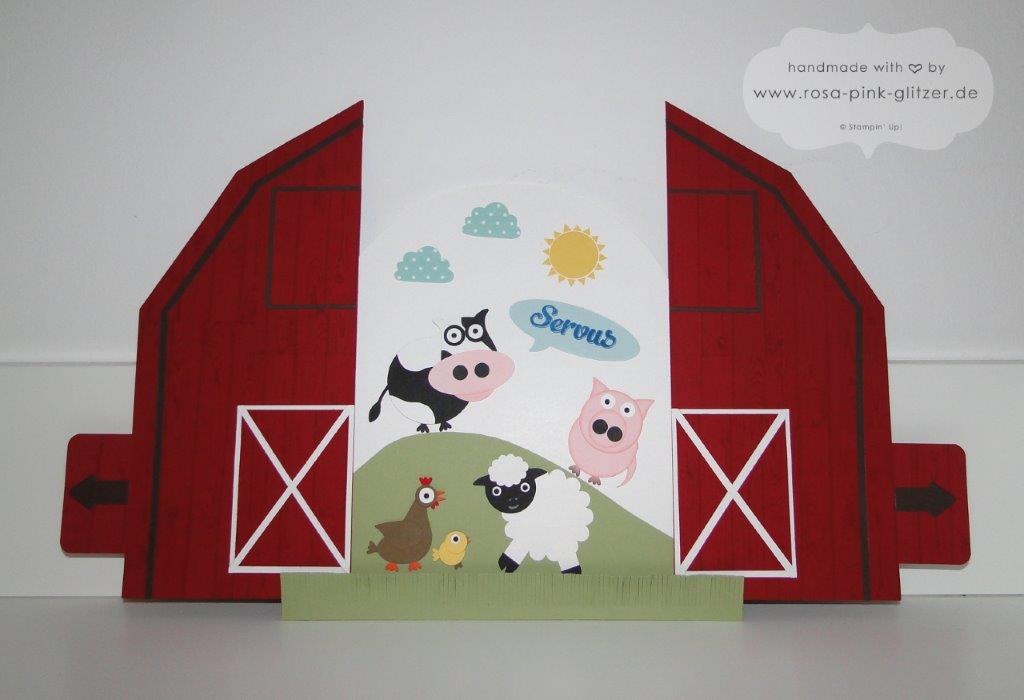 Stampin up Landshut - Schiebekarte Ziehkarte Farm Punch Art Designwettbewerb Convention 2014 4