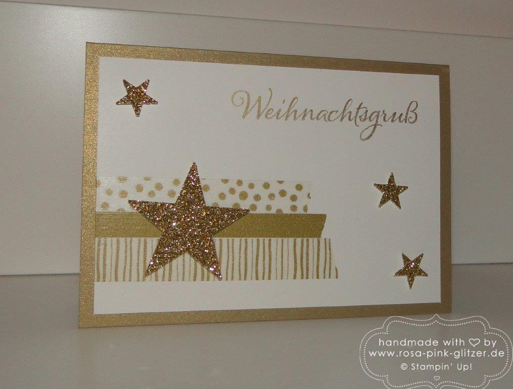Stampin up Landshut - Weihnachtskarte gold mit Stern
