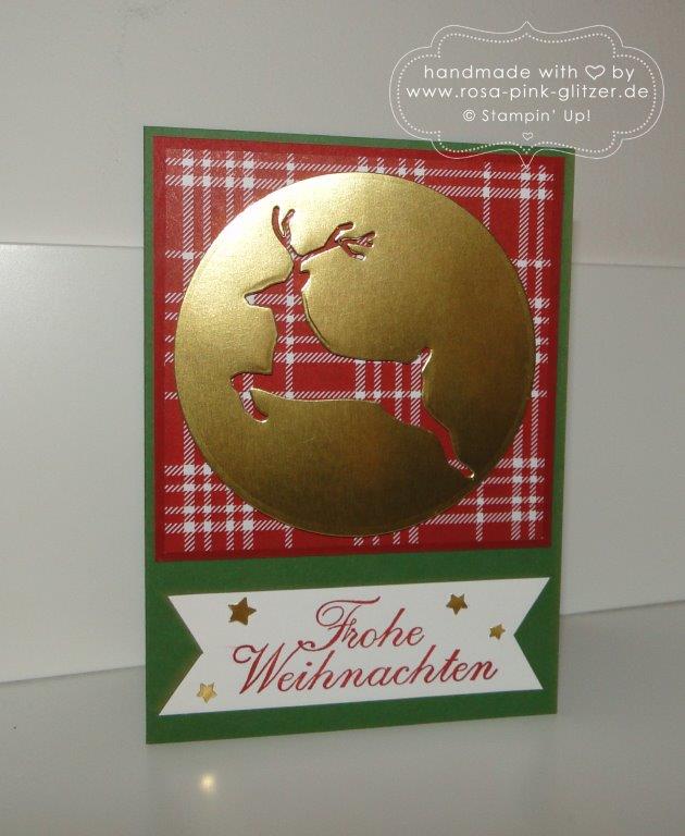 Stampin up Landshut - Weihnachtskarte klassisch mit Hirsch